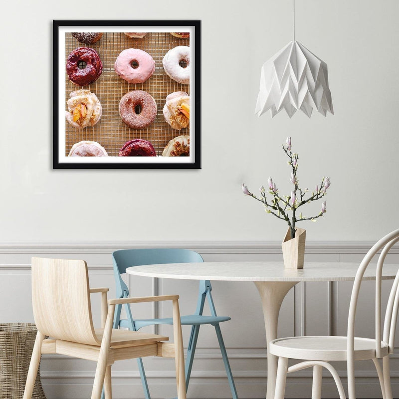 Glezna melnā rāmī - Colored Donuts  Home Trends