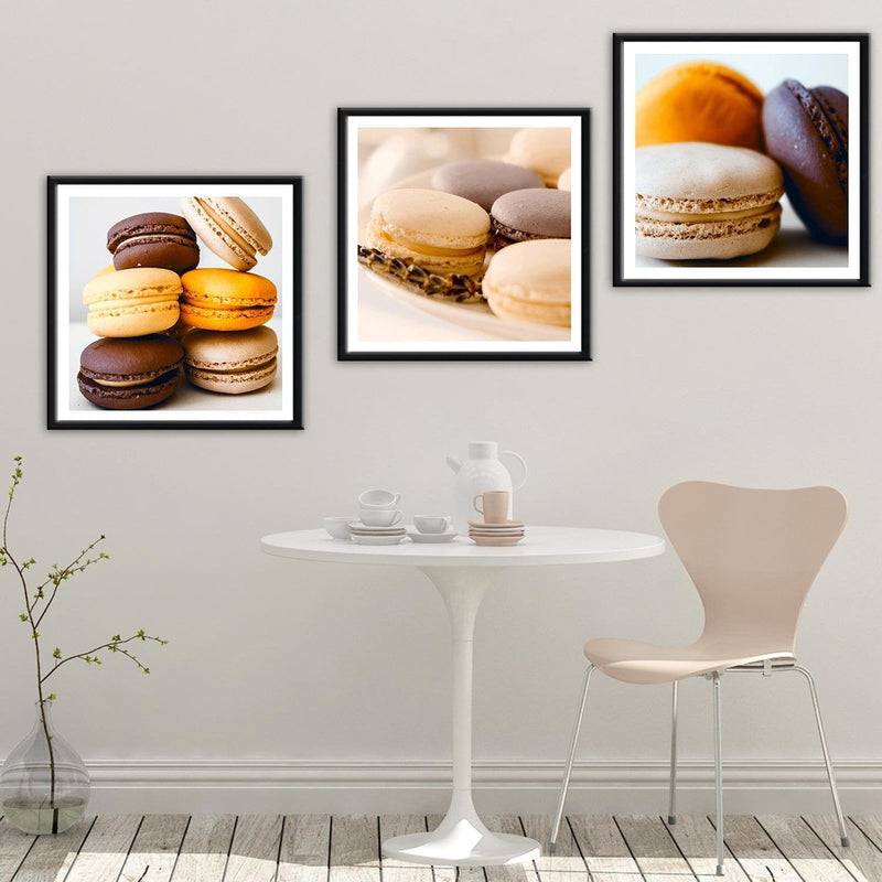 Glezna melnā rāmī - Colored Macaroons 2  Home Trends