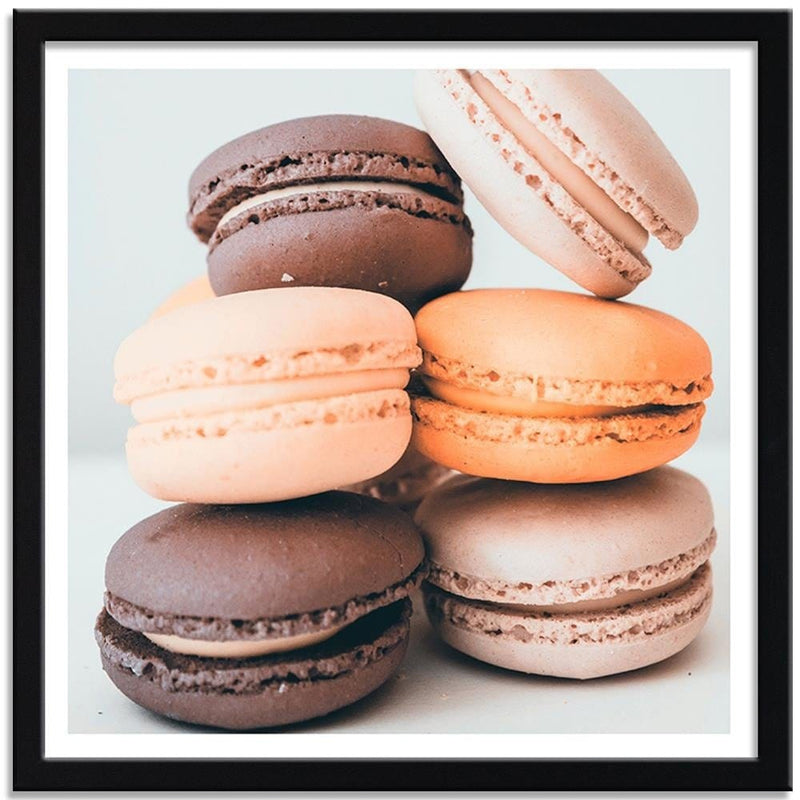 Glezna melnā rāmī - Colored Macaroons 3  Home Trends