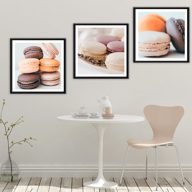 Glezna melnā rāmī - Colored Macaroons 3  Home Trends