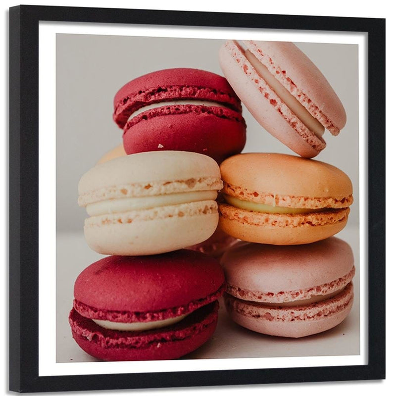 Glezna melnā rāmī - Colored Macaroons  Home Trends