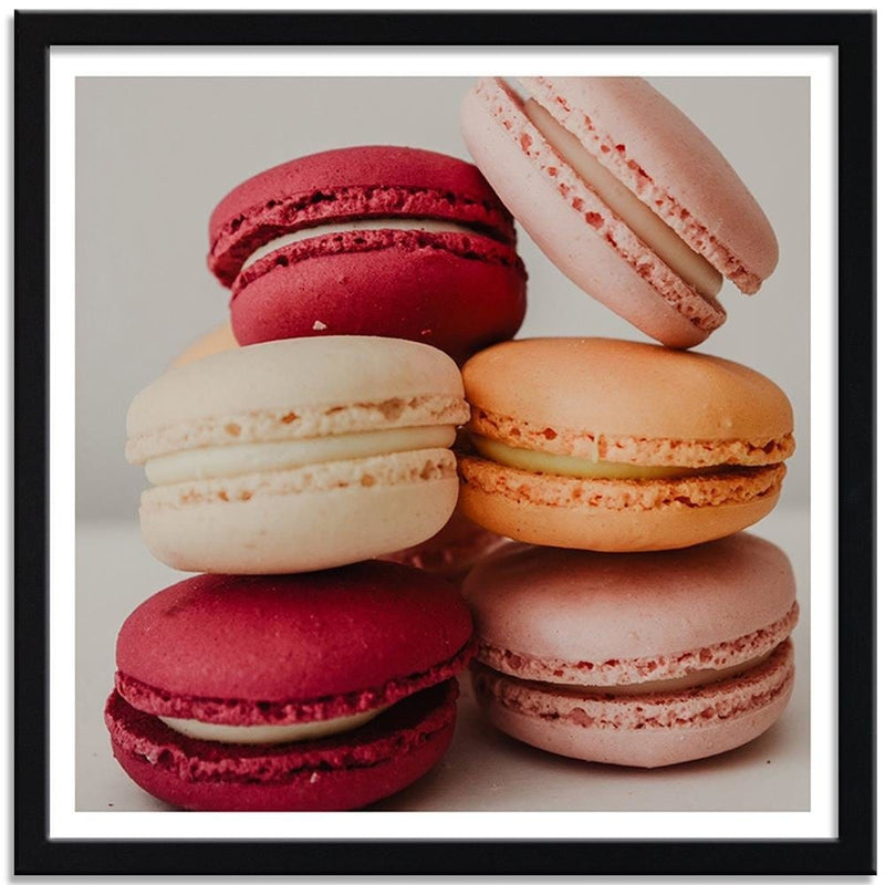 Glezna melnā rāmī - Colored Macaroons  Home Trends