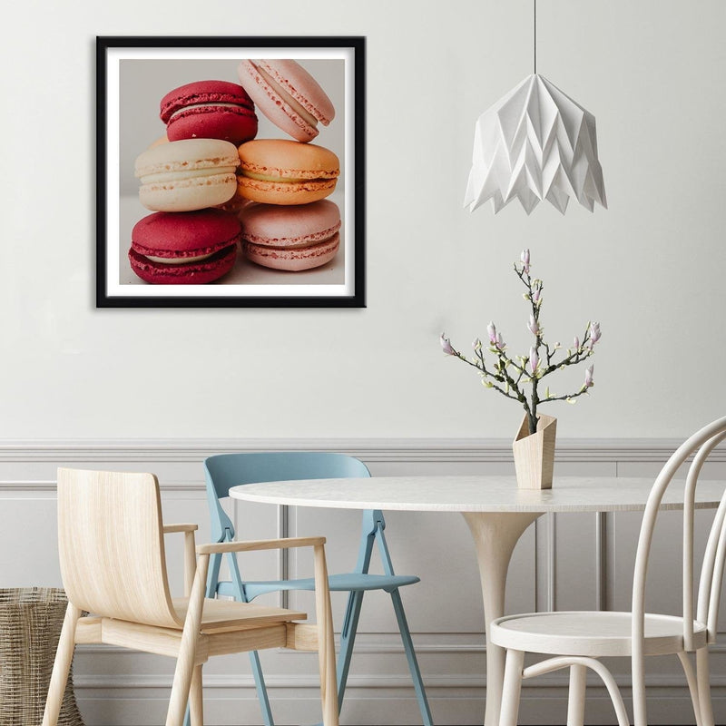 Glezna melnā rāmī - Colored Macaroons  Home Trends