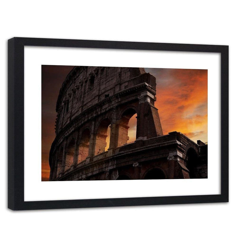 Glezna melnā rāmī - Colosseum At Dusk  Home Trends