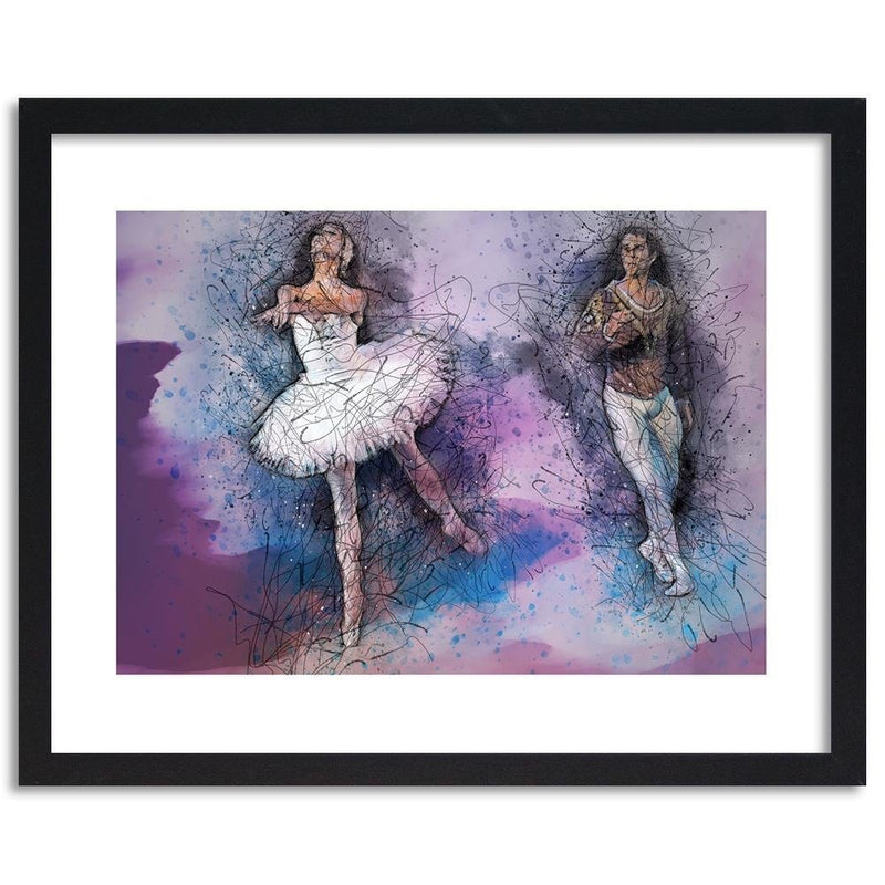 Glezna melnā rāmī - Couple Dancing Ballet  Home Trends