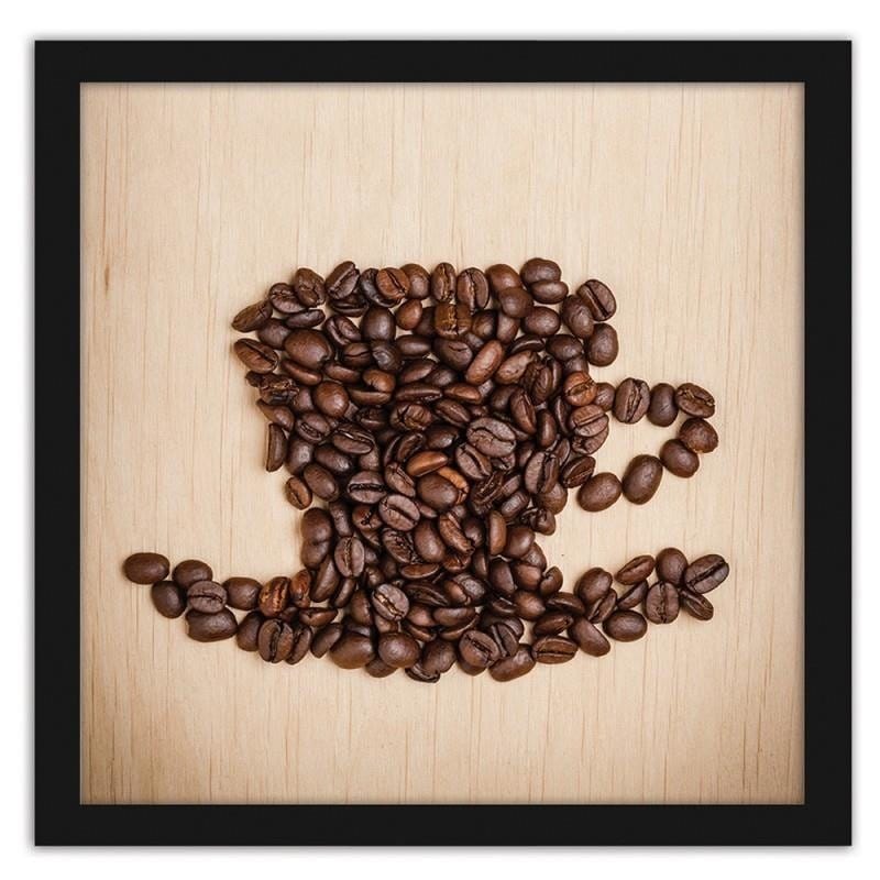 Glezna melnā rāmī - Cup of coffee beans  Home Trends