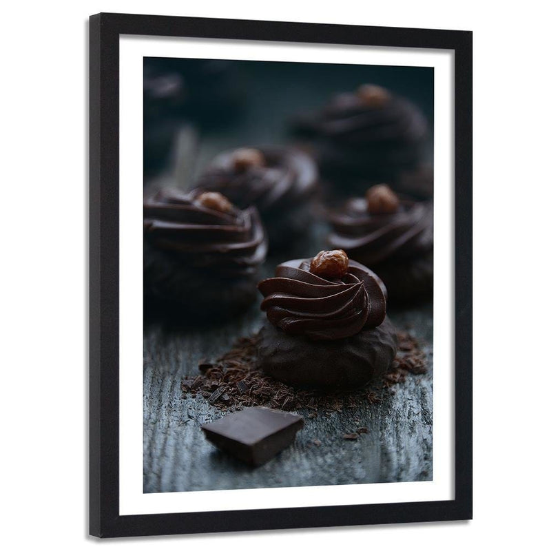 Glezna melnā rāmī - Dessert With Dark Chocolate  Home Trends