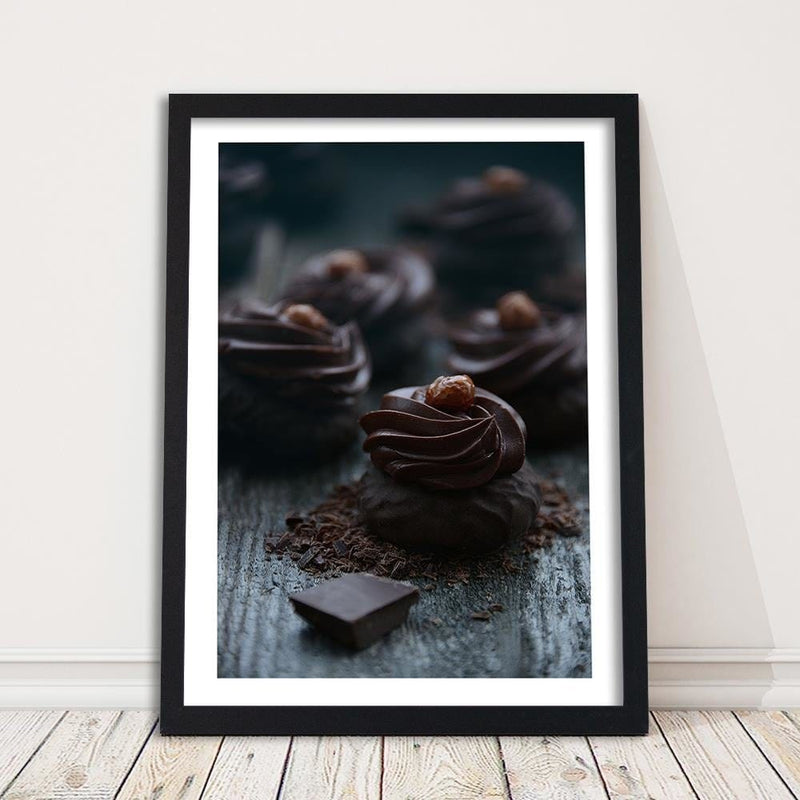 Glezna melnā rāmī - Dessert With Dark Chocolate  Home Trends