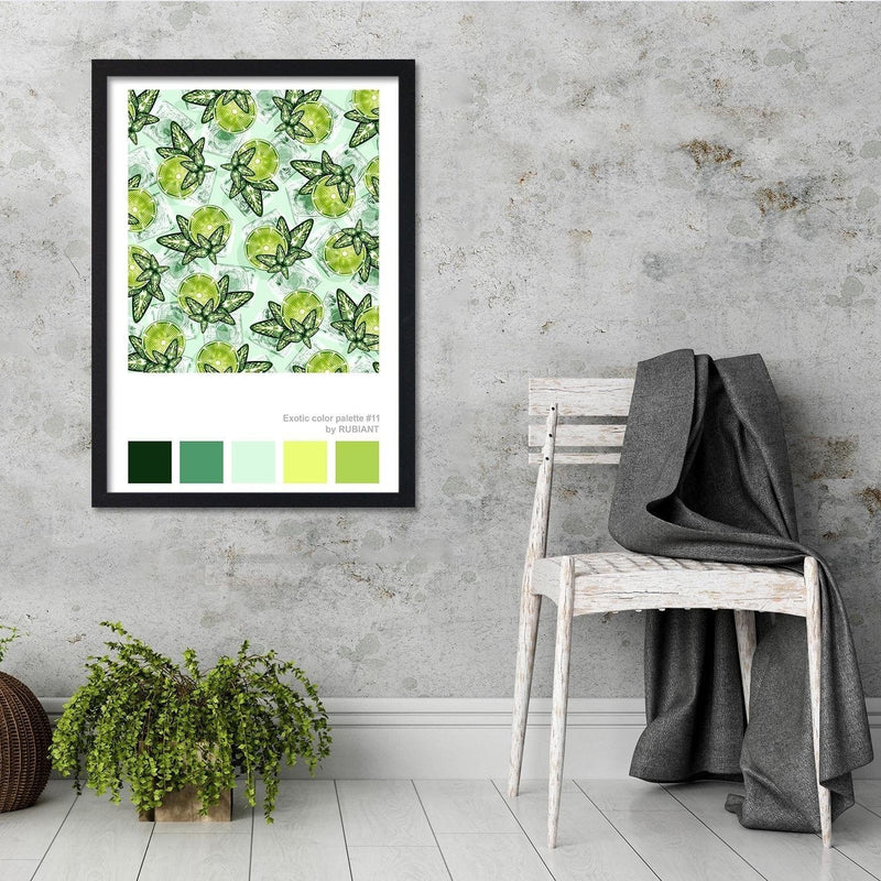 Glezna melnā rāmī - Digital Art Green  Home Trends