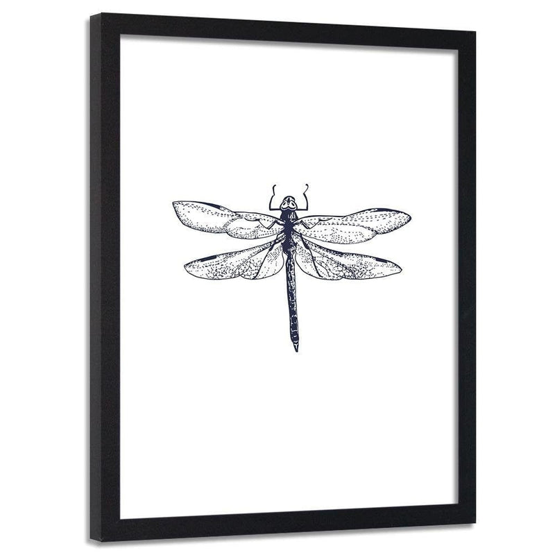 Glezna melnā rāmī - Drawn Dragonfly  Home Trends