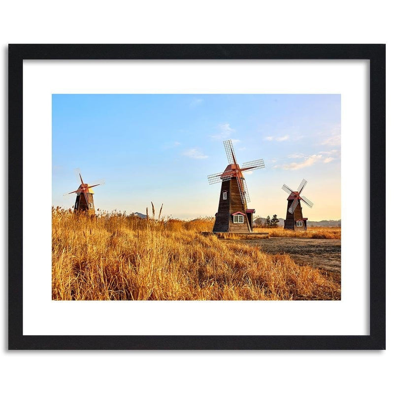 Glezna melnā rāmī - Dutch Windmills  Home Trends