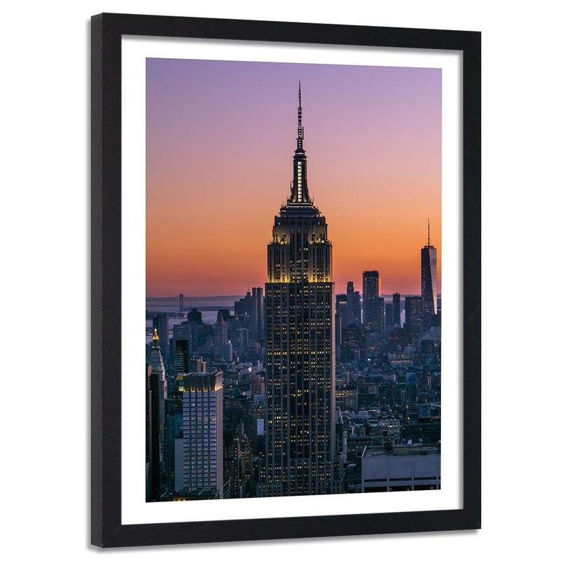 Glezna melnā rāmī - Empire State Building  Home Trends