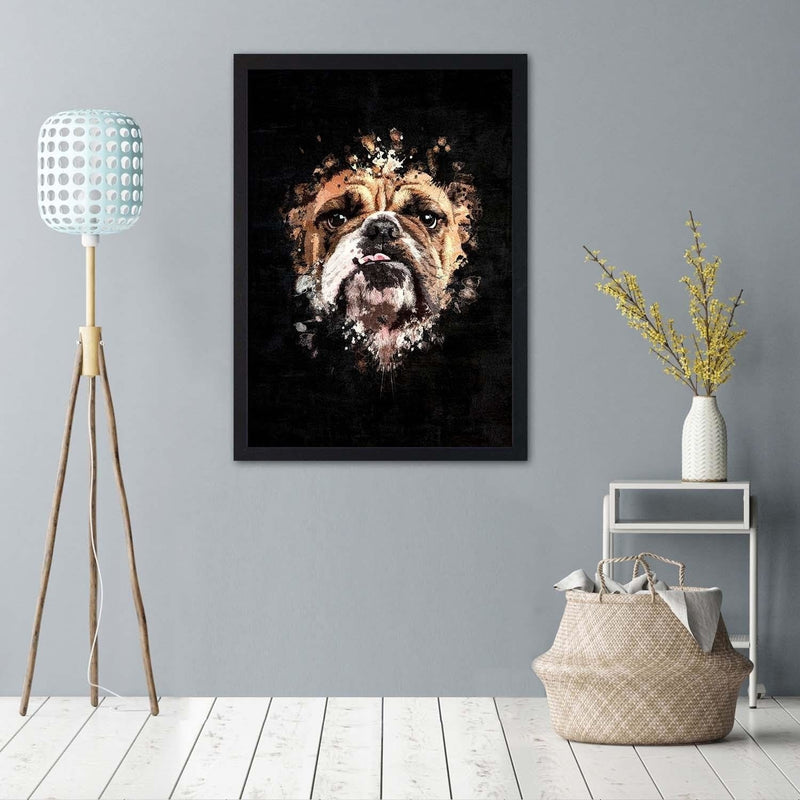 Glezna melnā rāmī - English Bulldog  Home Trends