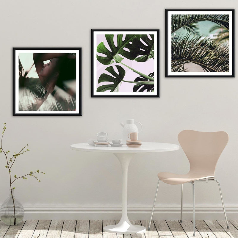 Glezna melnā rāmī - Exotic Leaves Monstera 1  Home Trends