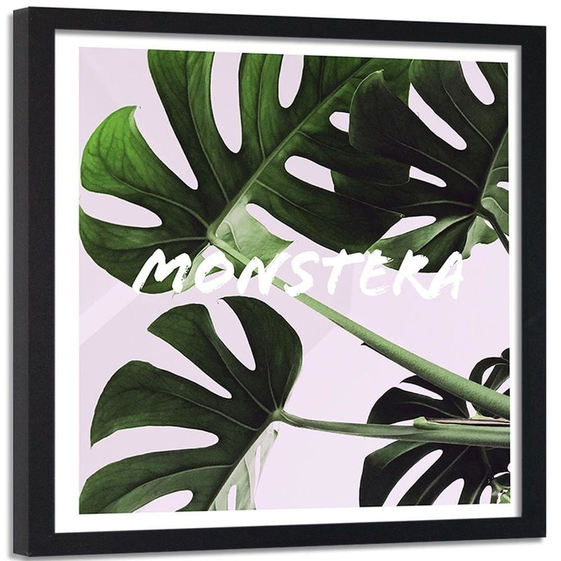 Glezna melnā rāmī - Exotic Leaves Monstera  Home Trends