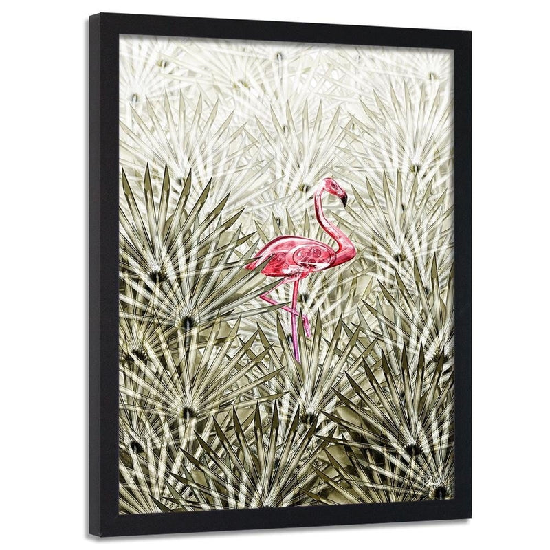 Glezna melnā rāmī - Flamingo Digital Pink  Home Trends