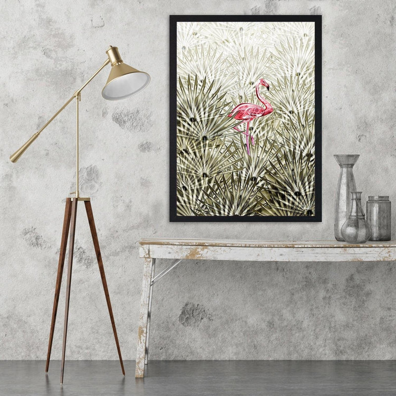 Glezna melnā rāmī - Flamingo Digital Pink  Home Trends