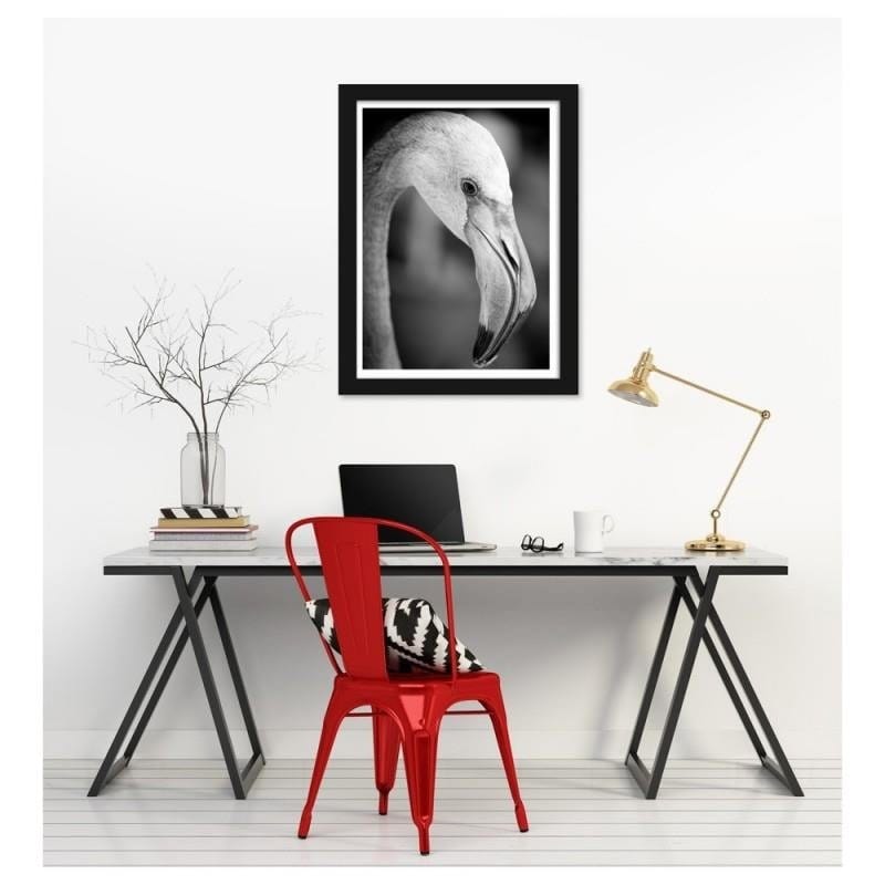 Glezna melnā rāmī - Flamingo in black and white  Home Trends