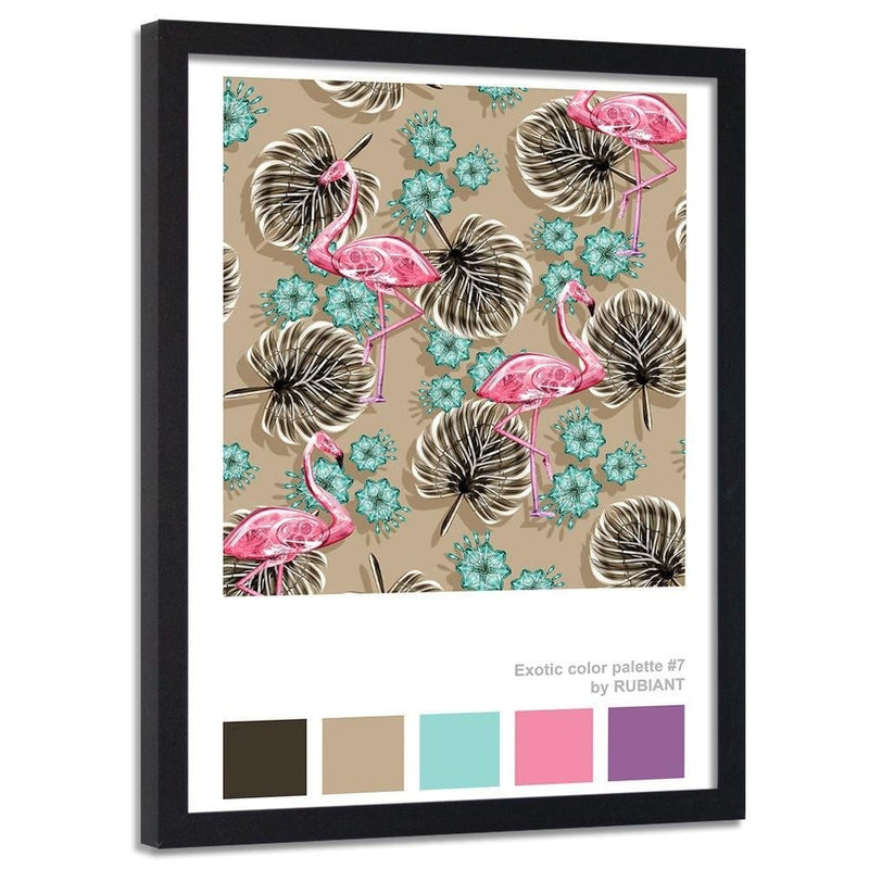 Glezna melnā rāmī - Flamingos Brown  Home Trends