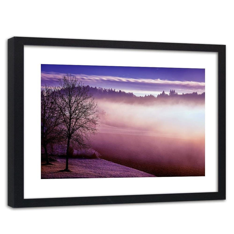 Glezna melnā rāmī - Fog On The Lake 4  Home Trends