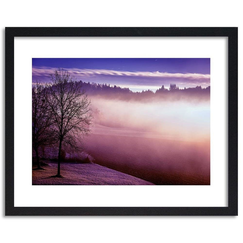 Glezna melnā rāmī - Fog On The Lake 4  Home Trends