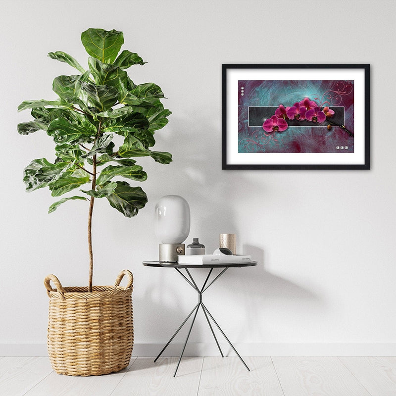 Glezna melnā rāmī - Fuchsia Orchid  Home Trends