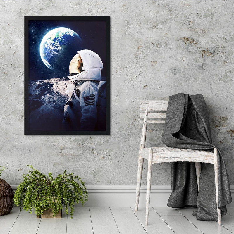 Glezna melnā rāmī - Galaxy Art Print Blue  Home Trends