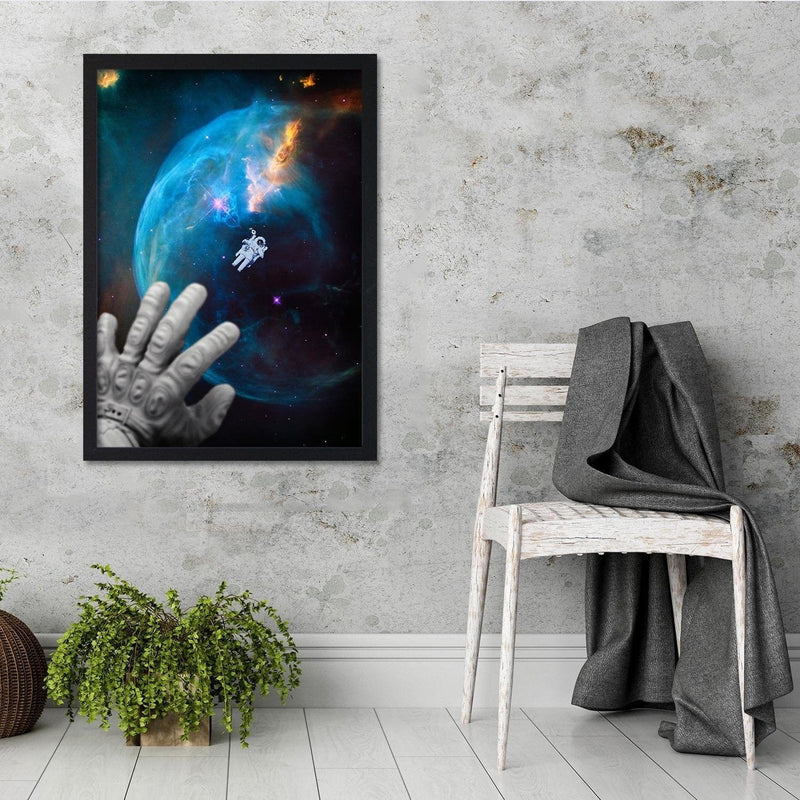 Glezna melnā rāmī - Galaxy Artwork Blue  Home Trends