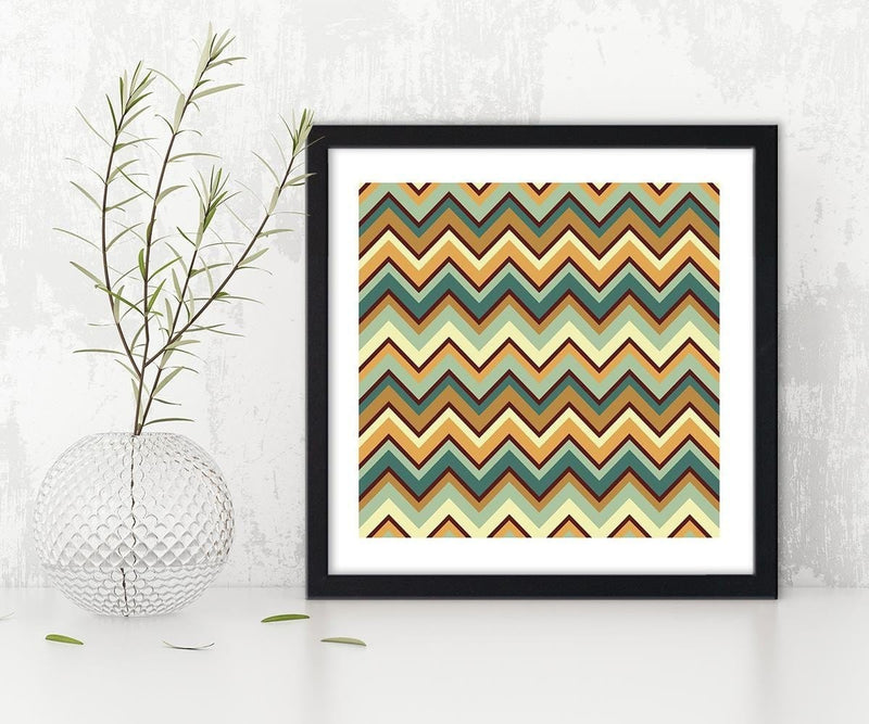 Glezna melnā rāmī - Geometric Zigzag 1  Home Trends