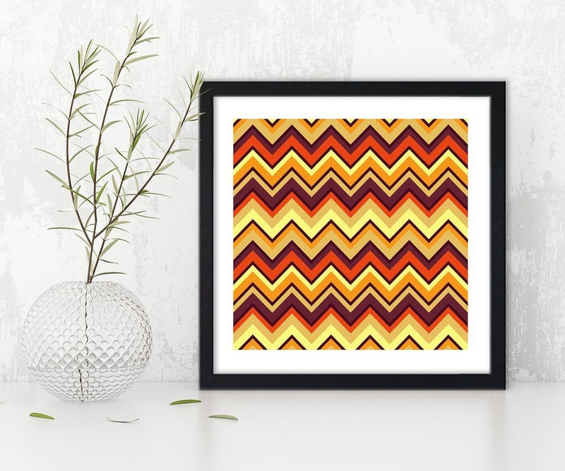 Glezna melnā rāmī - Geometric Zigzag 2  Home Trends