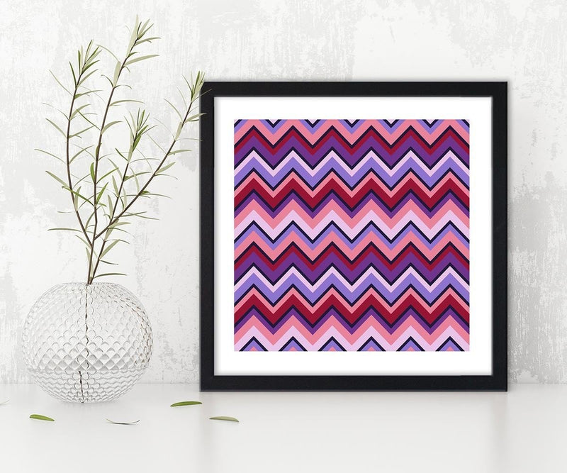 Glezna melnā rāmī - Geometric Zigzag 3  Home Trends