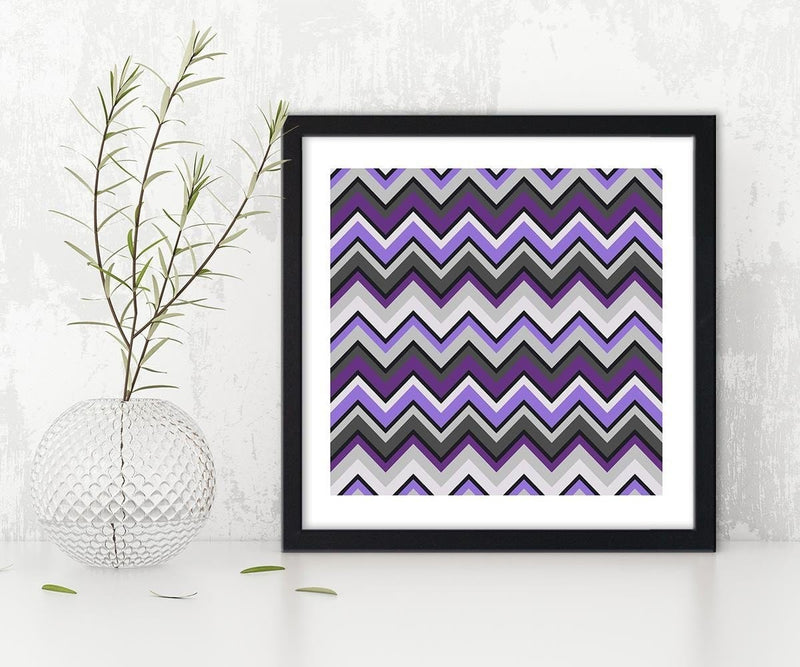 Glezna melnā rāmī - Geometric Zigzag 4  Home Trends