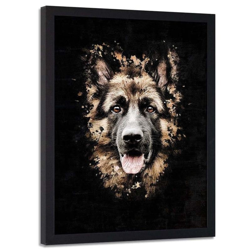 Glezna melnā rāmī - German Shepherd  Home Trends