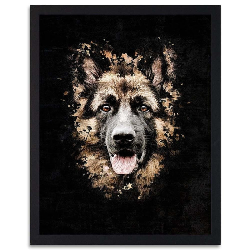 Glezna melnā rāmī - German Shepherd  Home Trends