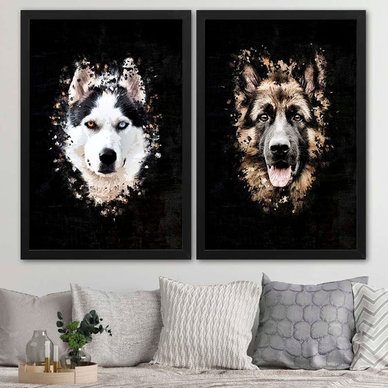 Glezna melnā rāmī - German Shepherd  Home Trends