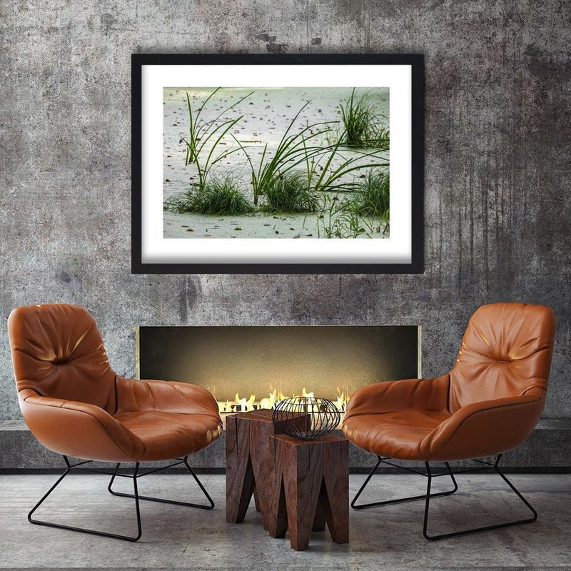 Glezna melnā rāmī - Grass On The Beach  Home Trends