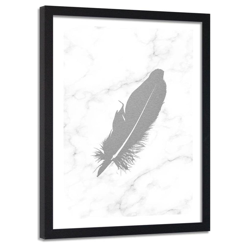 Glezna melnā rāmī - Gray Feather  Home Trends