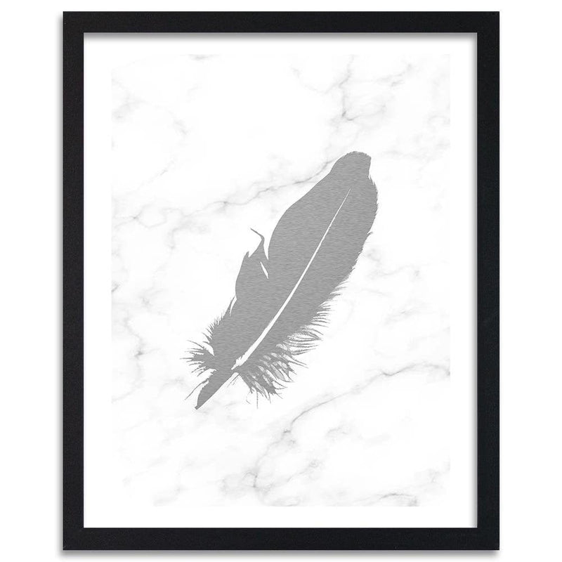 Glezna melnā rāmī - Gray Feather  Home Trends