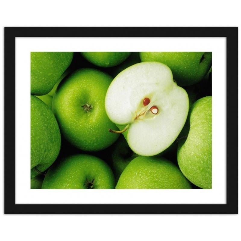 Glezna melnā rāmī - Green apples  Home Trends