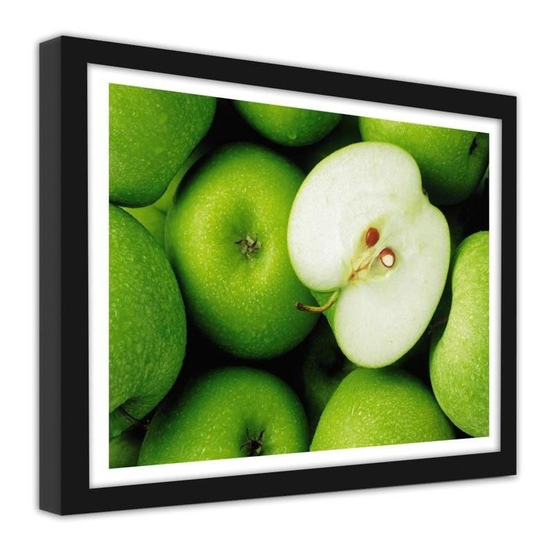 Glezna melnā rāmī - Green apples  Home Trends