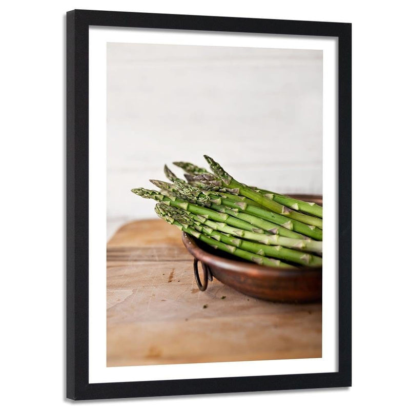 Glezna melnā rāmī - Green Asparagus  Home Trends