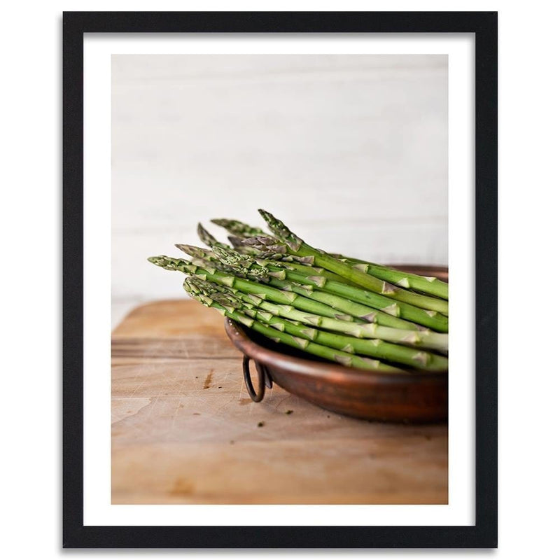 Glezna melnā rāmī - Green Asparagus  Home Trends