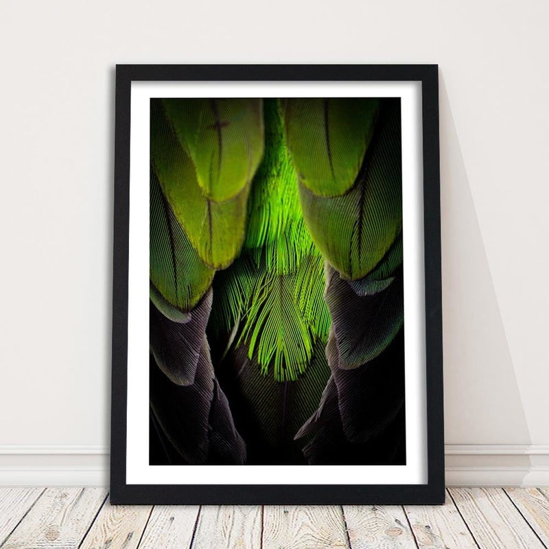 Glezna melnā rāmī - Green Feathers  Home Trends