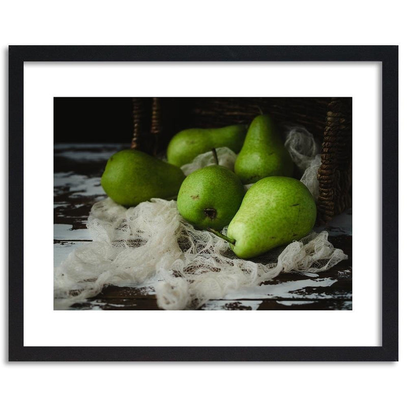 Glezna melnā rāmī - Green Pears  Home Trends