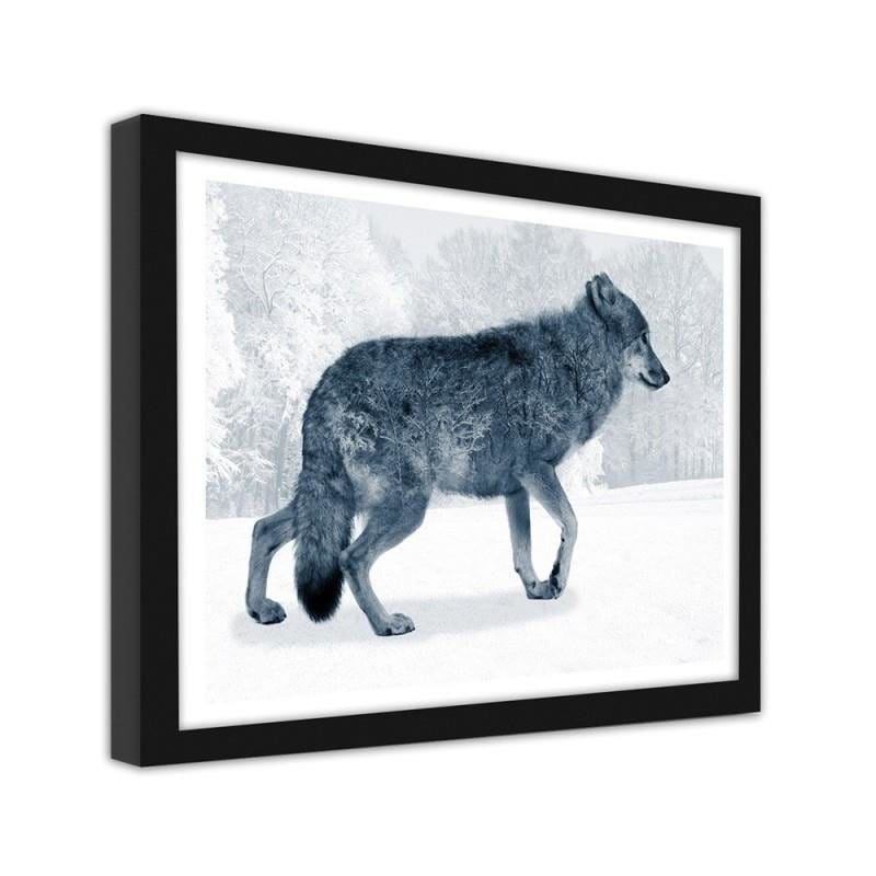 Glezna melnā rāmī - Grey wolf  Home Trends