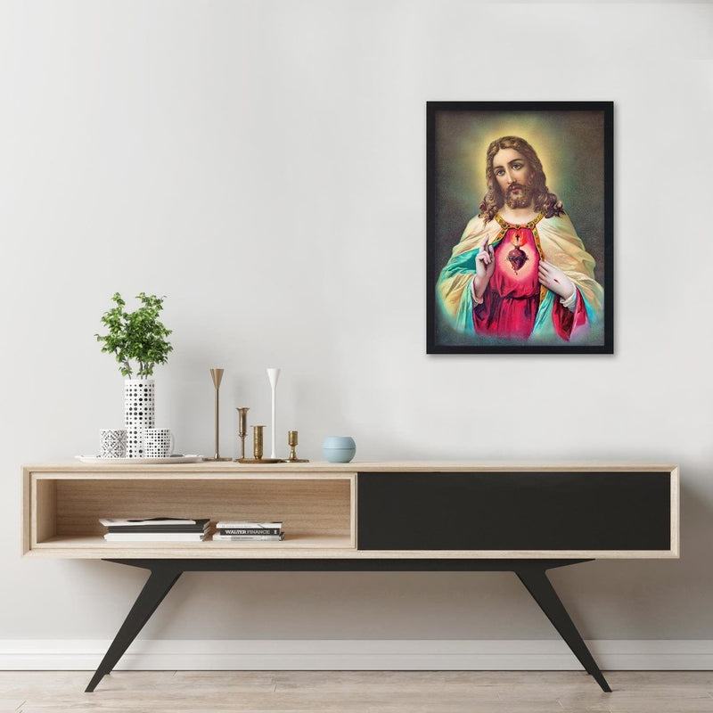 Glezna melnā rāmī - Heart Of Jesus Christ  Home Trends