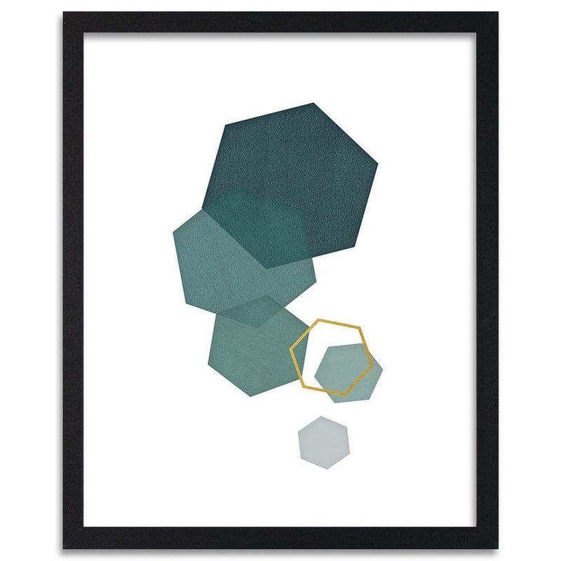 Glezna melnā rāmī - Hexagons 2  Home Trends