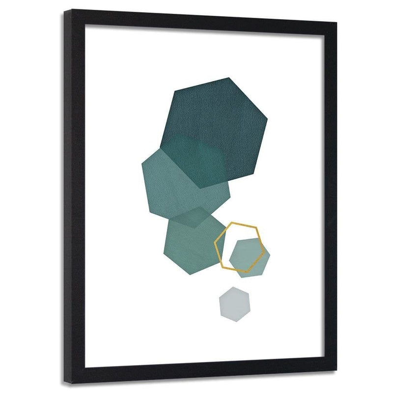 Glezna melnā rāmī - Hexagons 2  Home Trends