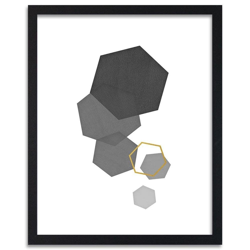 Glezna melnā rāmī - Hexagons 3  Home Trends