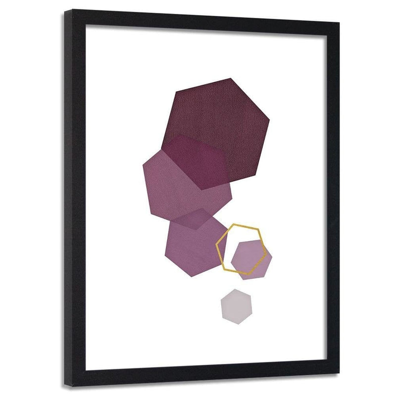 Glezna melnā rāmī - Hexagons 4  Home Trends